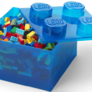 LEGO úložný box 4 s víkem - průhledná modrá 2