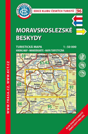 KČT 96 Moravskoslezské Beskydy 1:50 000 / Turistická mapa, 8. vydání 2019 - neuveden