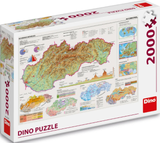Puzzle Mapa Slovenska 2000 dílků (poškozená) - 