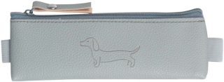 Penál etue mini s gumou na diář  Sausage Dog light gray - 