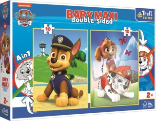 Trefl Puzzle Baby maxi Tlapková patrola Chase, Marshal a Sky 2x10 dílků - oboustranné (poškozená) - neuveden