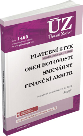 ÚZ 1495 Platební styk, oběh hotovosti, směnárny, finanční arbitr - neuveden
