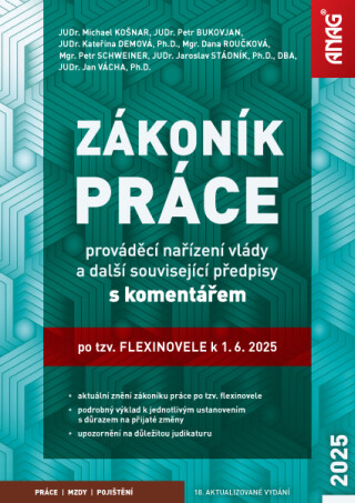 Zákoník práce, prováděcí nařízení vlády a další související předpisy s komentářem po tzv. flexinovele k 1. 6. 2025 - Petr Bukovjan,Petr Schweiner,Mgr. Dana Roučková,Jan Vácha,Michael Košnar,STÁDNÍK Jaroslav JUDr. Ph.D. DBA,DEMOVÁ Kateřina JUDr. Ph.D.